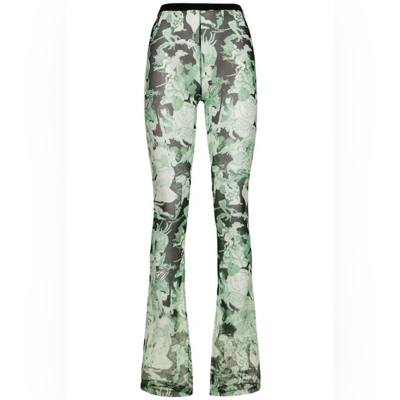 Marco Rambaldi Black & Green Second Skin Shirt in Green Collage top and pants - Picture 6 of 11